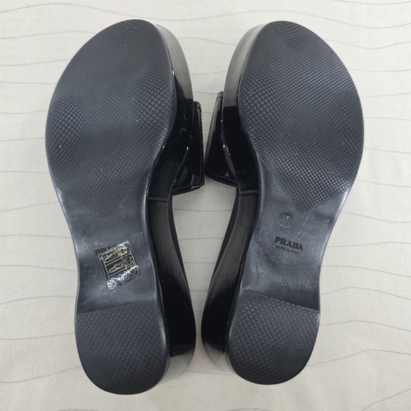 Prada Womens Sport Slides Black Platforms Shoes Vintage Y2K Size EU 37.5 - Picture 13 of 15